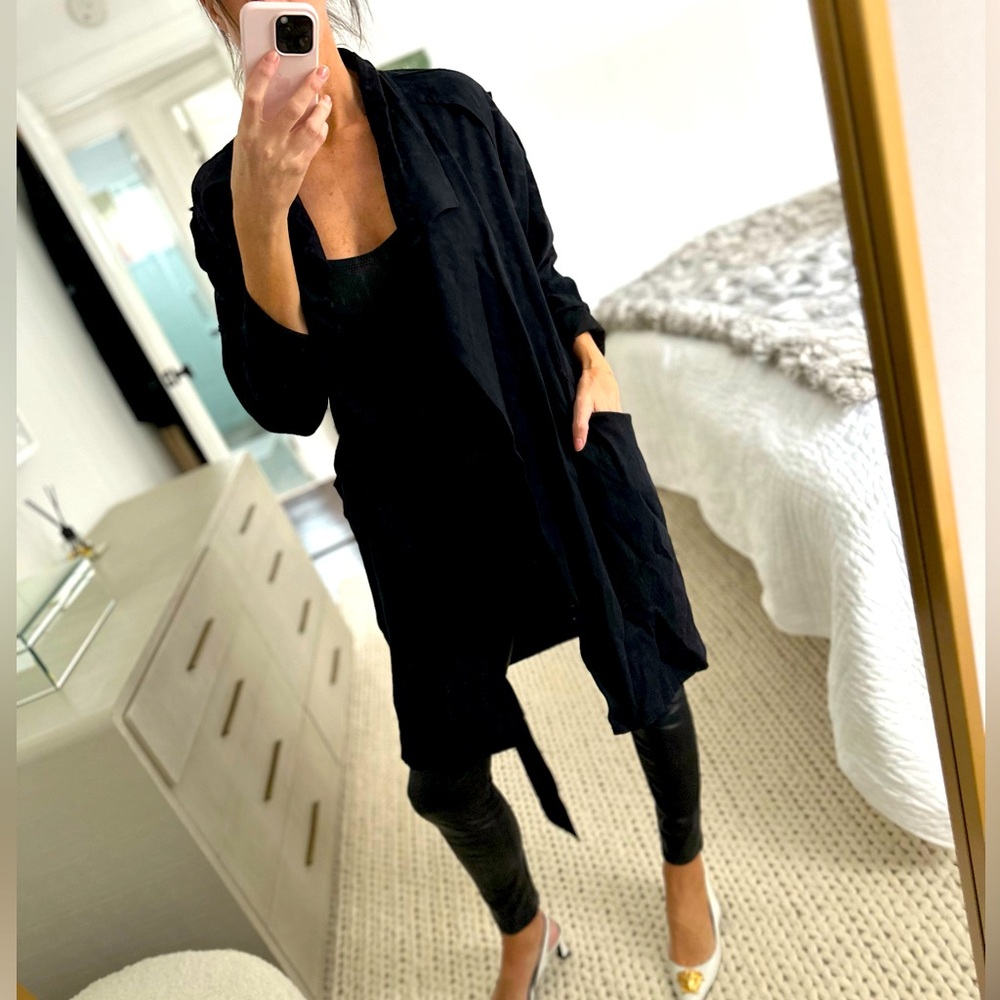 Navy wrap trench Whistles